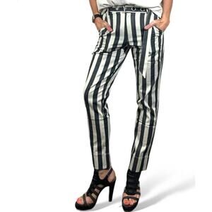 NWT UNIQ Black and white striped dress pants size S